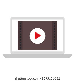 computer laptop with media player interface