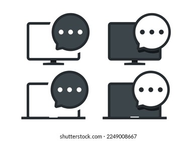 Computer laptop message icon. Illustration vector