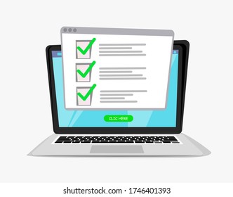 Laptop Checklist All Green Ticks Vector Stock Vector (Royalty Free ...