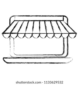 computer laptop with parasol