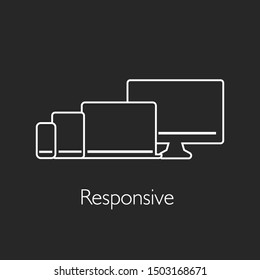 Computer, laptop, and phone icon. Vector of responsive web design, responsive icon design. vector of icon, sign, symbol, or logo.