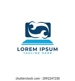 Computer and Laptop Repair Logo Template Icon Illustration design