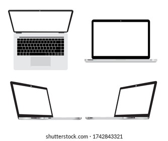 Computer Laptop Screen Mockup Perspective Top Stock Vector (Royalty ...