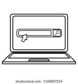 computer laptop with search bar
