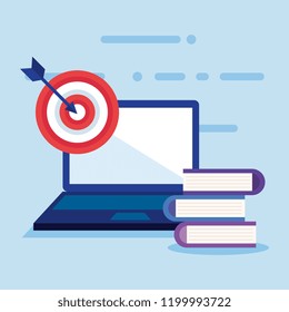 computer laptop with seo icons