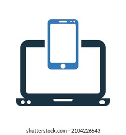 Computadora, laptop, icono de smartphone. Ilustración vectorial simple editable.