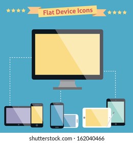 Computer laptop tablet phone isolated logos eps10 vector 