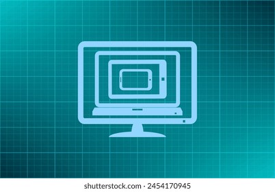 Computer laptop tablet phone isolated logos eps10 vector