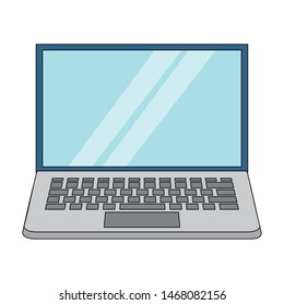 computer laptop technology hardware cartoon vector illustration graphic design