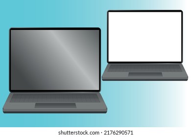 Computer laptop television hand phone tablet isolated mockup white background