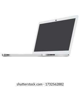 Computer laptop template right side isolated on white background. EPS.file.