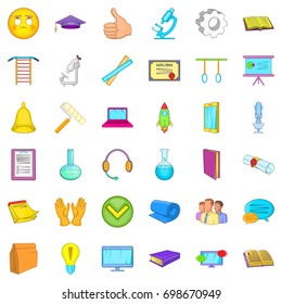 Computer learning icons set. Cartoon style of 36 computer learning vector icons for web isolated on white background