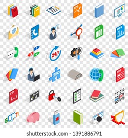 Computer learning icons set. Isometric style of 36 computer learning vector icons for web for any design