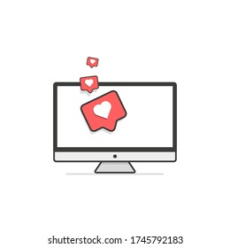 Computer, like icons. Vector illustration in flat design