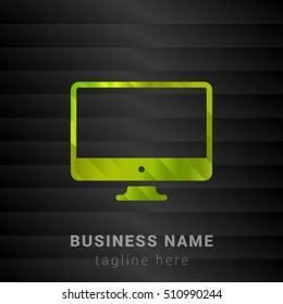 Computer Lime Green and Black silk fashion premium icon / Logo