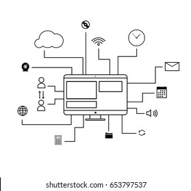 computer line art 