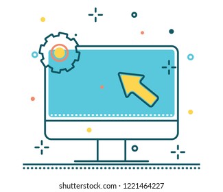 computer line filled icon illustration vector,computer illustration vector,computer line filled website icon illustration vector
