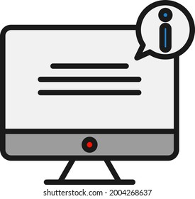 computer Line Filled Vector Icon Design
