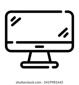 computer Line Icon Background White