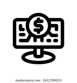 computer line icon. Clean and minimalist vector icon for websites, mobile apps, presentations, and logos. Fully scalable and customizable for any project.
