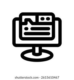computer line icon. Clean and minimalist vector icon for websites, mobile apps, presentations, and logos. Fully scalable and customizable for any project.