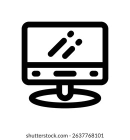 computer line icon. Clean and minimalist vector icon for websites, mobile apps, presentations, and logos. Fully scalable and customizable for any project.