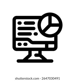 computer line icon. Clean and minimalist vector icon for websites, mobile apps, presentations, and logos. Fully scalable and customizable for any project.