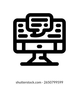 computer line icon. Clean and minimalist vector icon for websites, mobile apps, presentations, and logos. Fully scalable and customizable for any project.