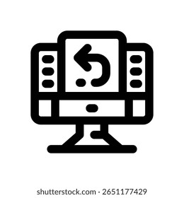 computer line icon. Clean and minimalist vector icon for websites, mobile apps, presentations, and logos. Fully scalable and customizable for any project.