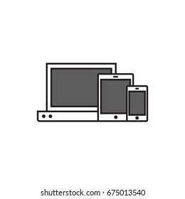 Computer line icon. Line icons with flat design elements on white background. Symbol for your web site design, logo, app, UI. Vector illustration, EPS