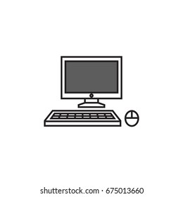 Computer line icon. Line icons with flat design elements on white background. Symbol for your web site design, logo, app, UI. Vector illustration, EPS