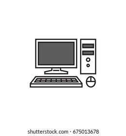 Computer line icon. Line icons with flat design elements on white background. Symbol for your web site design, logo, app, UI. Vector illustration, EPS