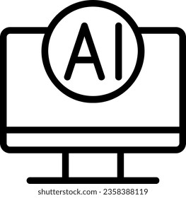 computer line icon illustration vector