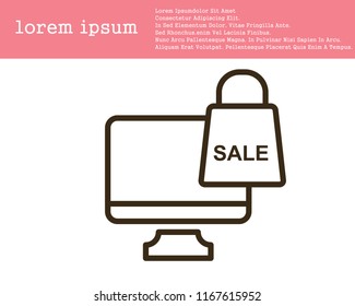 computer line icon, online shop