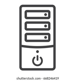 Computer line icon, pc and office, vector graphics, a linear pattern on a white background, eps 10.