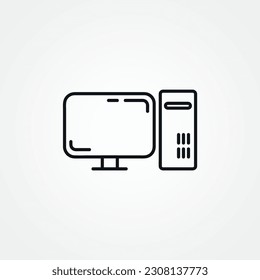 computer line icon. PC outline icon.