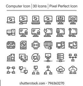 Computer Line Icon Set