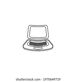 Computer line icon. Simple style artificial intelligence poster background symbol. Logo design element. T-shirt printing. Vector for sticker.