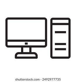 Computer line icon. vector illustration.