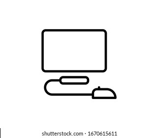 Computer line icon. Vector symbol in trendy flat style on white background. Web sing for design.