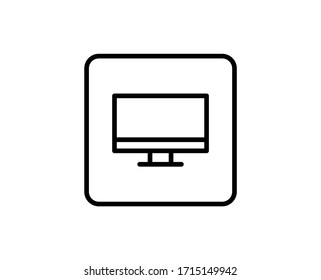 Computer line icon. Vector symbol in trendy flat style on white background. Web sing for design.