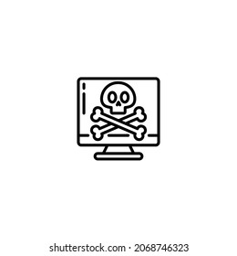 Computer Line Icon, Vector Template