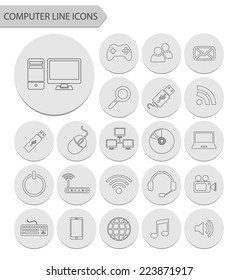 Computer line icons.vector
