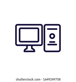 Computer line style icon design, Digital technology communication social media internet web and screen theme Vector illustration