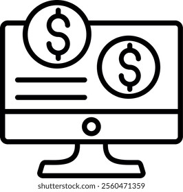 Computer Line Vector Icon Design