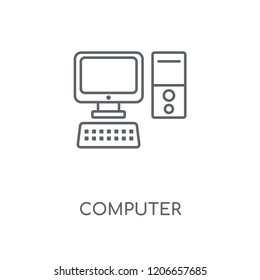 Computer linear icon. Computer concept stroke symbol design. Thin graphic elements vector illustration, outline pattern on a white background, eps 10.