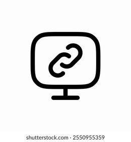 vetor de sinal de ícone de cadeia de link do computador
