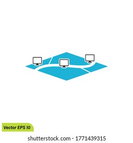 computer location icon illustration vector eps 10 logo template