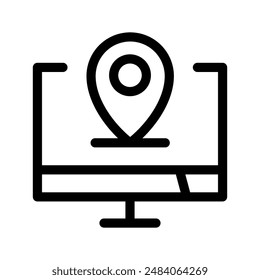 Computer Location Icon Vector Symbol Design Illustration