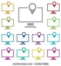 Computer, location multi color icon. Simple glyph, flat vector of location icons for ui and ux, website or mobile application